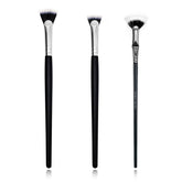 Zvrlampro brosse fan-mascara 3pcs ensemble, pratique pour voyage et retouches rapides.