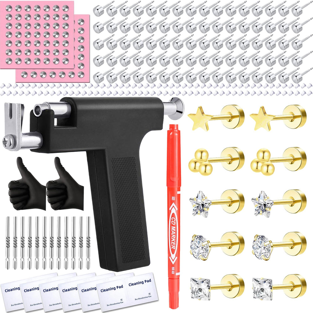 Kit Zygc professionnel pour piercing oreille, coffret pratique et organisé.