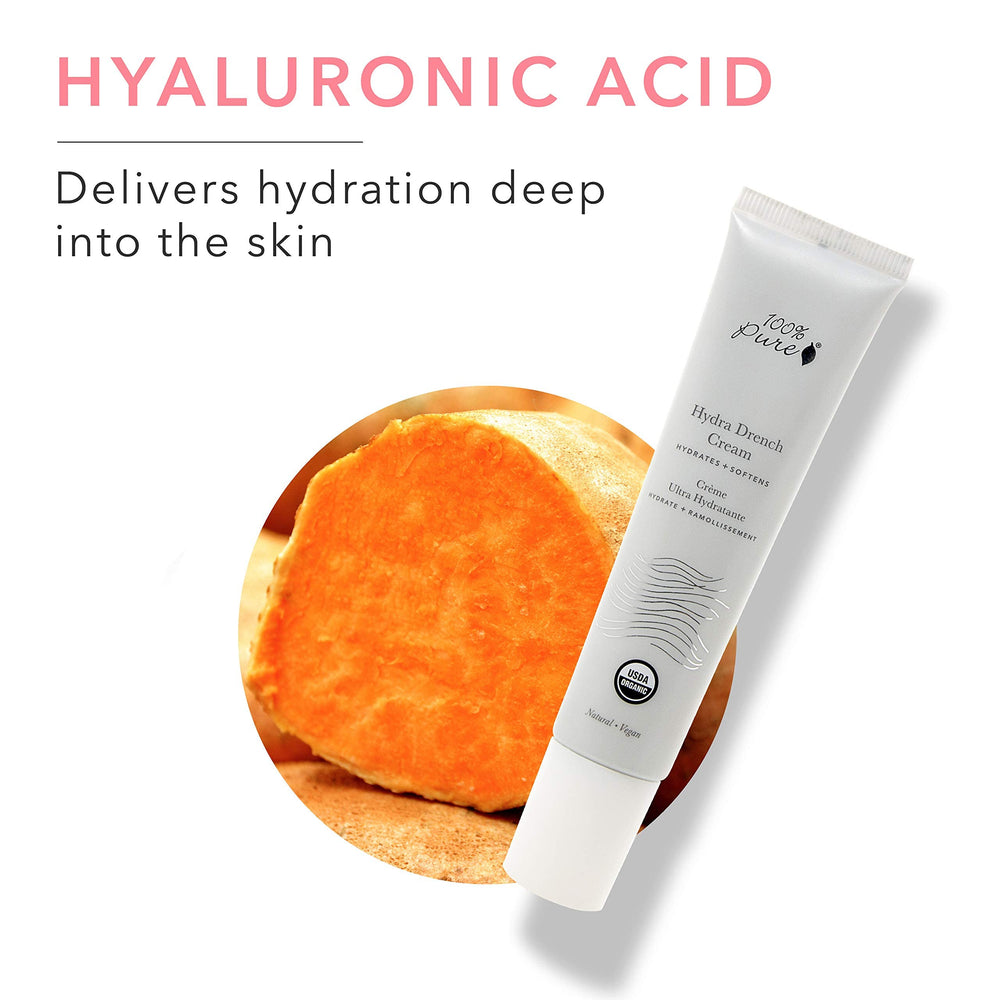 Acide hyaluronique végétalien dans Hydra Drench hydrate en profondeur.