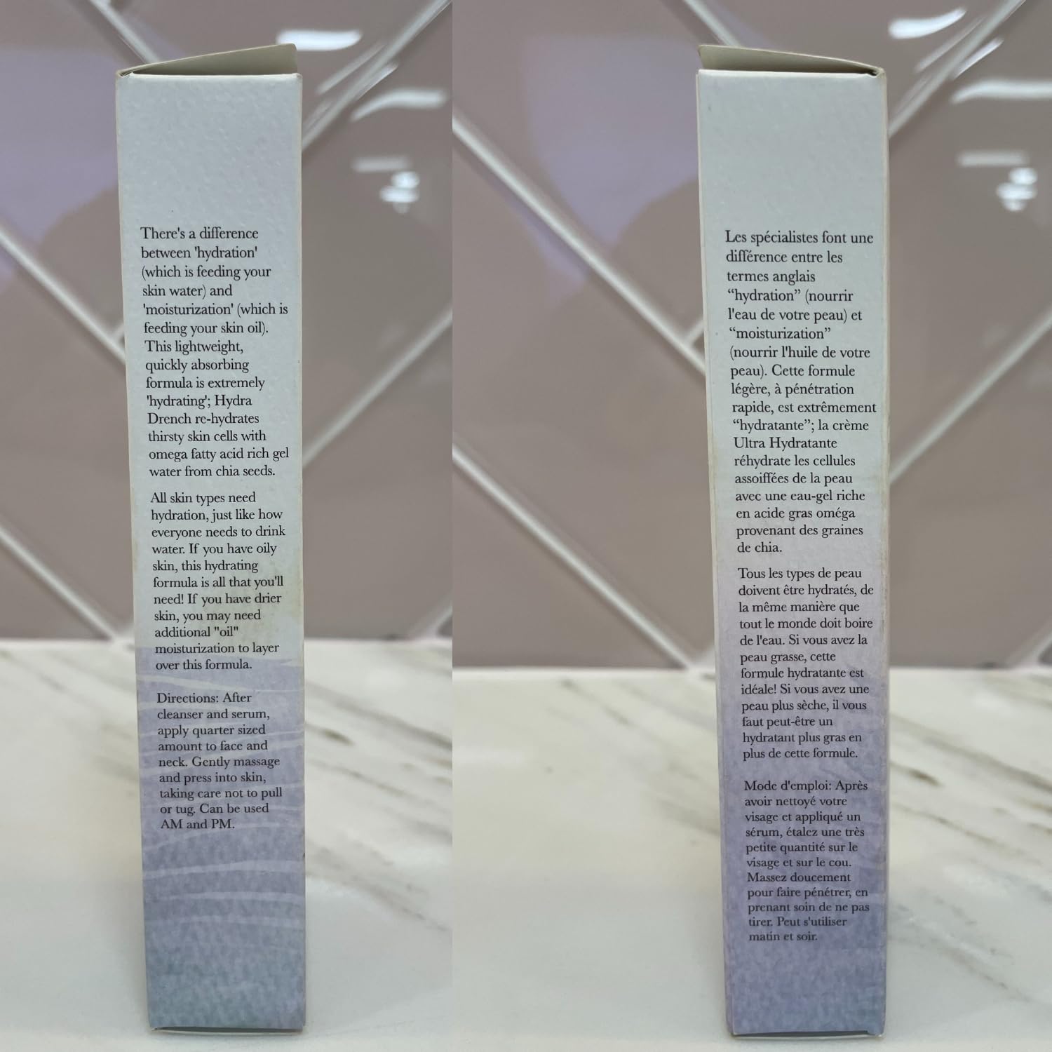 Hydra Drench 100% PURE flacon compact et pratique à transporter.