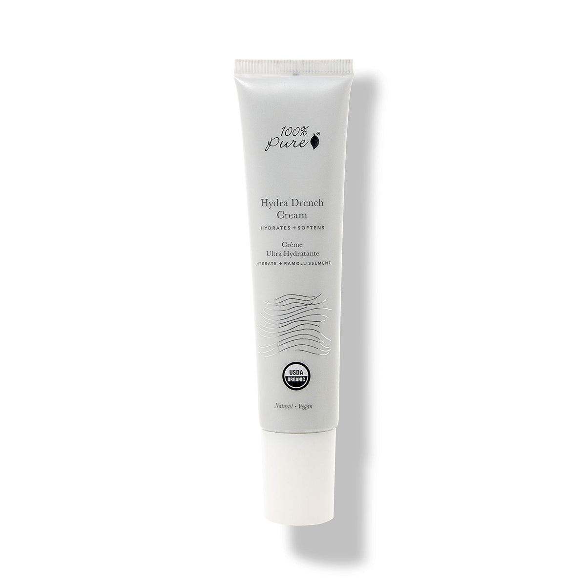 Hydra Drench 100% PURE — flacon pompe hydratation légère du visage.