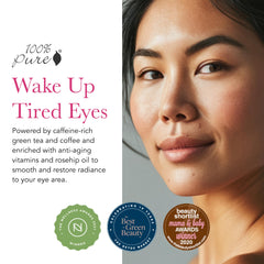 Application de la crème yeux 100% PURE sur le contour.