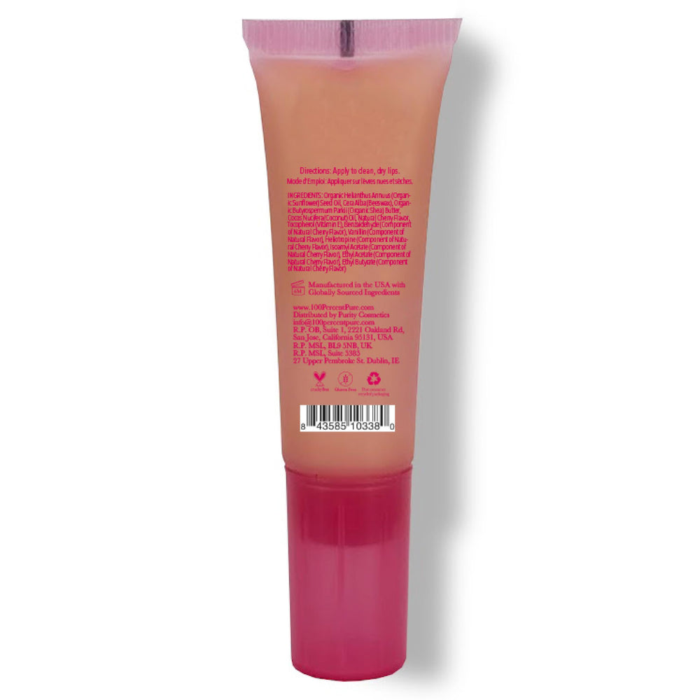 Emballage simple et éco-responsable du baume lèvres cerise 100% Pure.