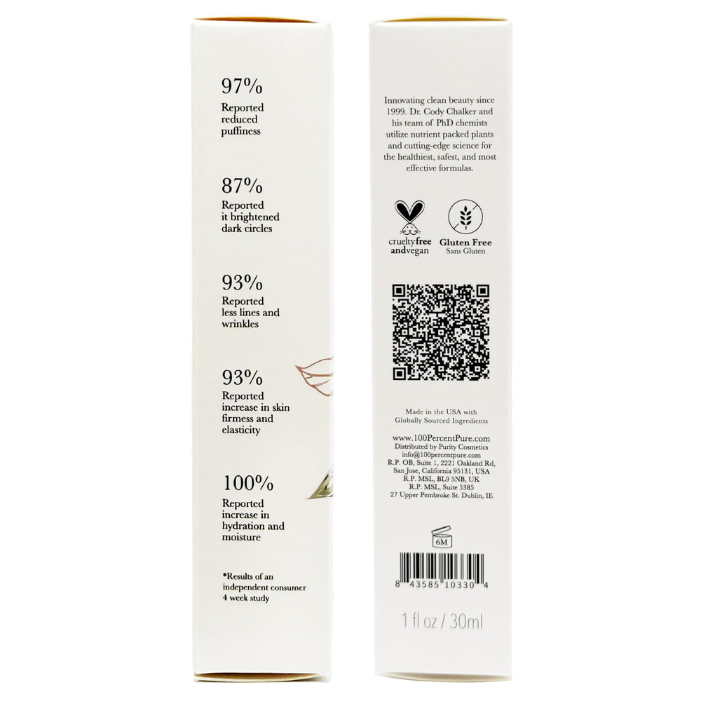 Formulation végane certifiée par 100% PURE.