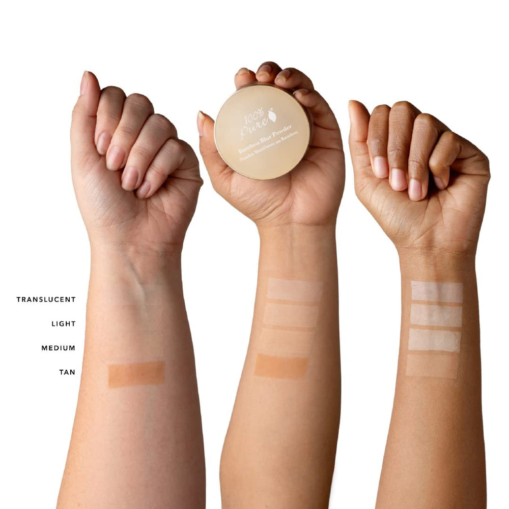 100% PURE Poudre Bambou – fini flouté prolongeant le maquillage.