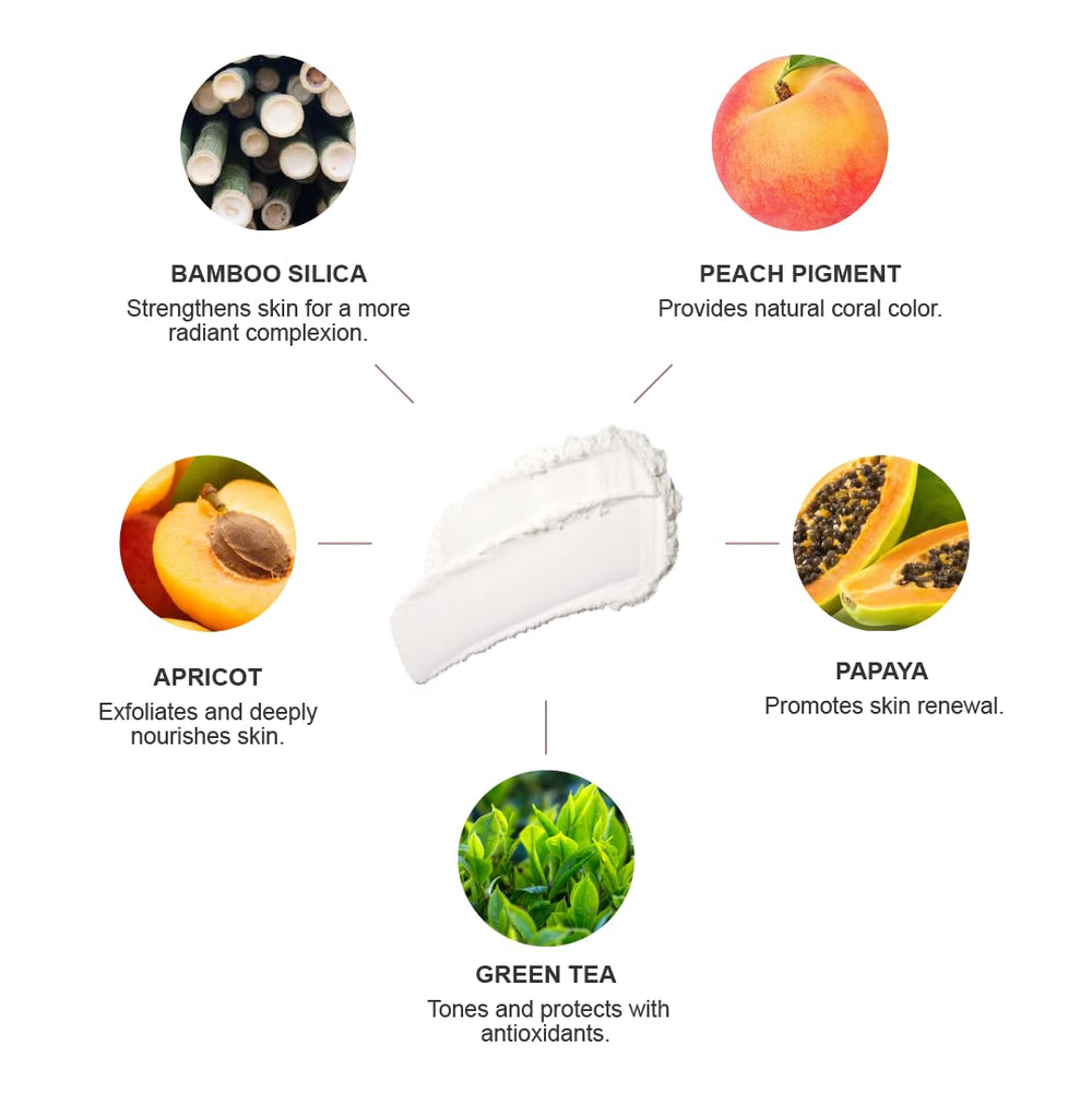 100% PURE Poudre Bambou – swatch translucide pour correction légère et naturelle.