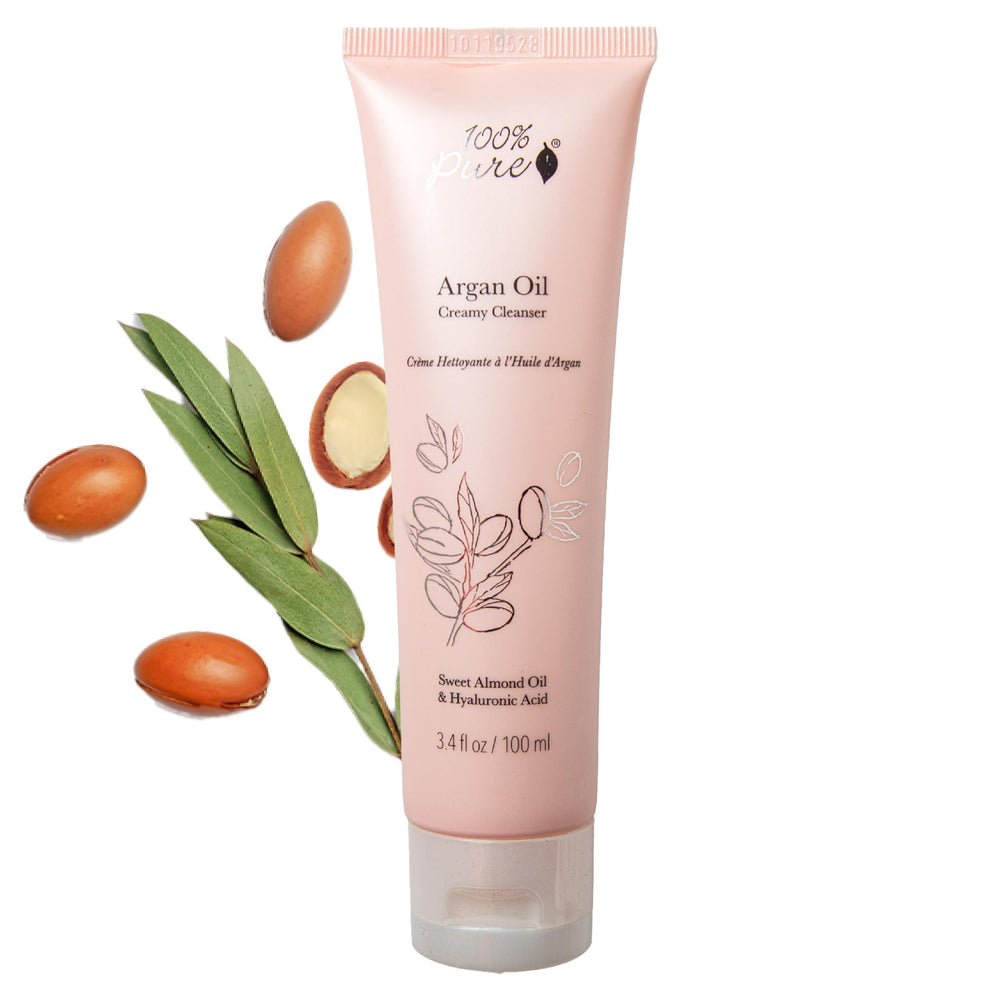 100% PURE flacon nettoyant argan: nettoie en douceur tout en préservant l'hydratation