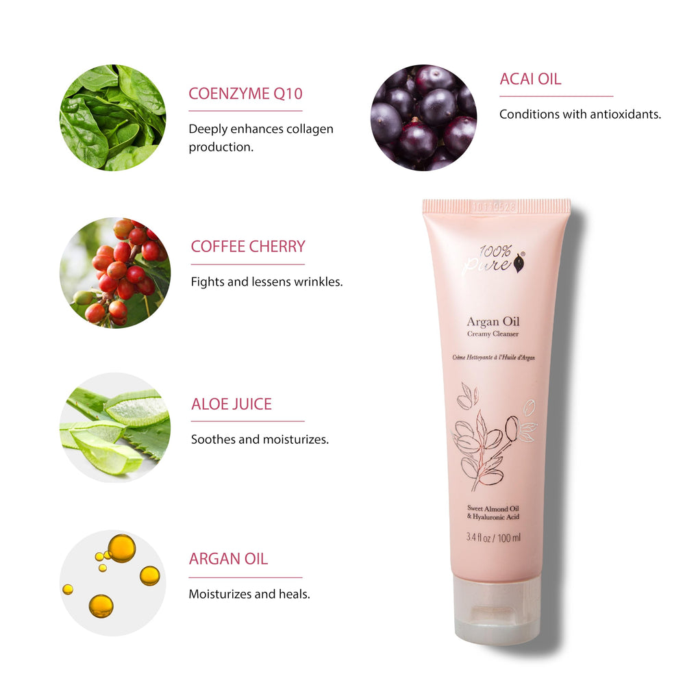 100% PURE gouttes huiles argan-acai-rosehip: nourrit et revitalise sans résidu gras