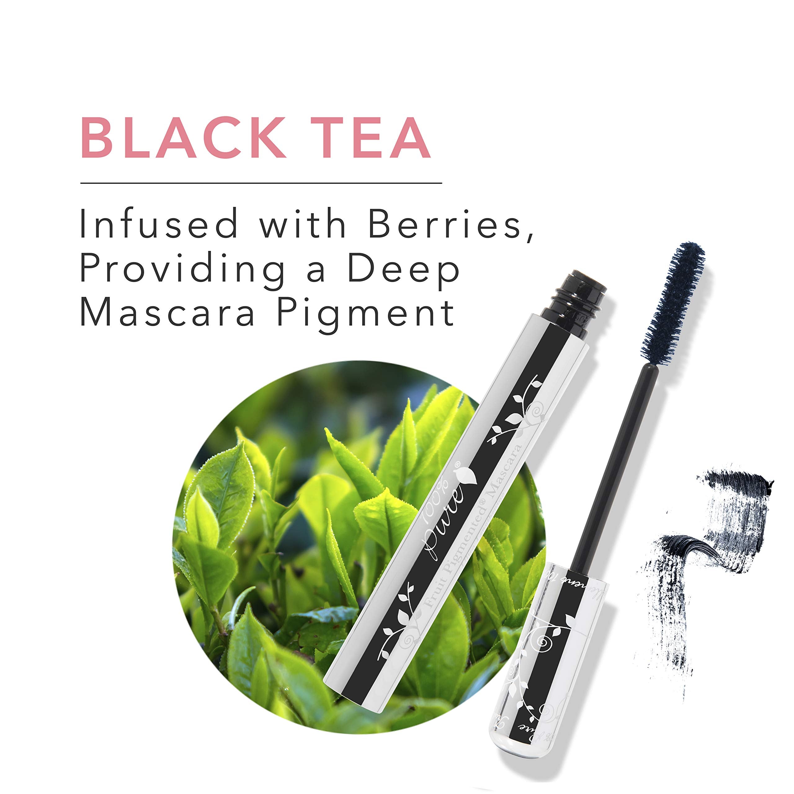 Mascara 100% PURE – teinte bleu myrtille pour un regard profond.