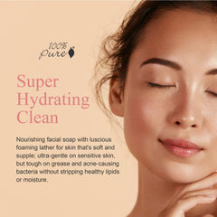 100% PURE mousse nettoyante visage: mousse riche pour une peau propre sans tiraillement