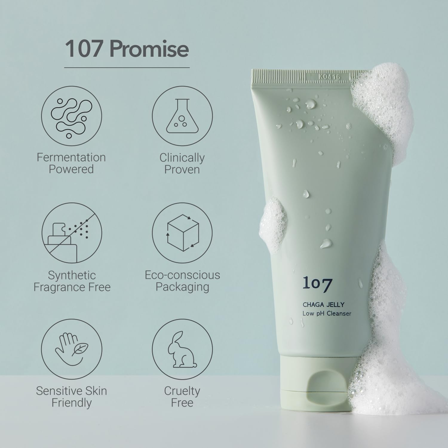107 Gel Doux Nettoyant – peau sensible apaisée, routine quotidienne simple et efficace.