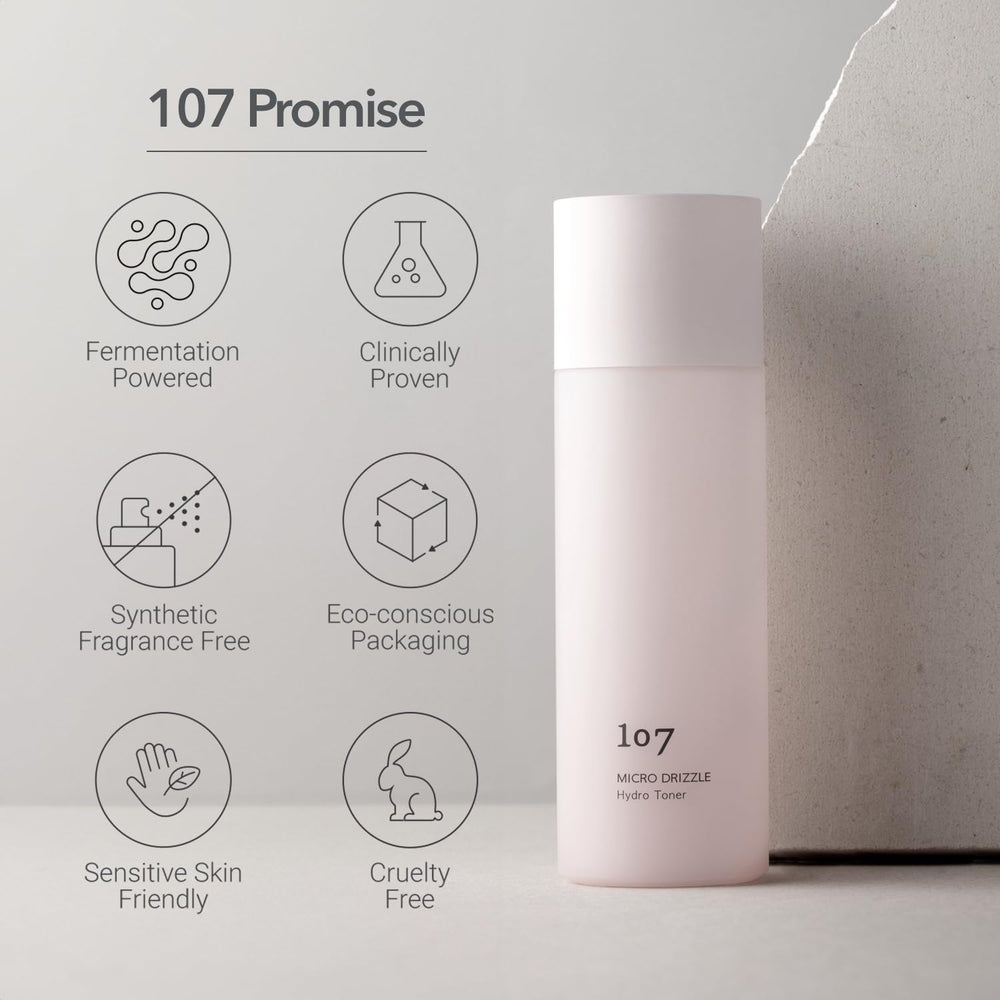107 tonique à l'acide hyaluronique — formule douce pour peau sensible.