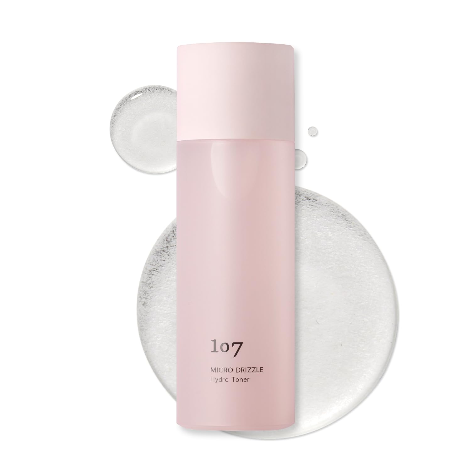 107 tonique à l'acide hyaluronique — bouteille translucide et hydratation légère.