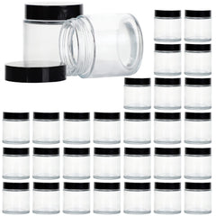 Bocal en verre 4 oz 11 Hoa Kinh avec couvercle noir, stockage sûr.