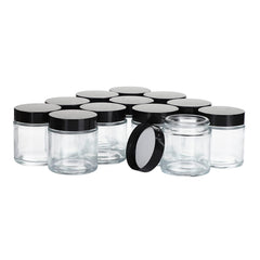 Bocal en verre 4oz de 11 Hoa Kinh avec couvercle noir, idéal pour transporter lotions.