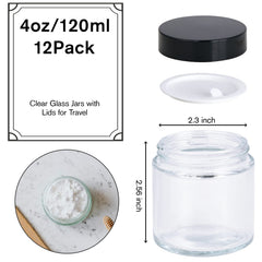 Bocal verre mini 4 oz 11 Hoa Kinh, parfait pour échantillons crème lors de déplacements.