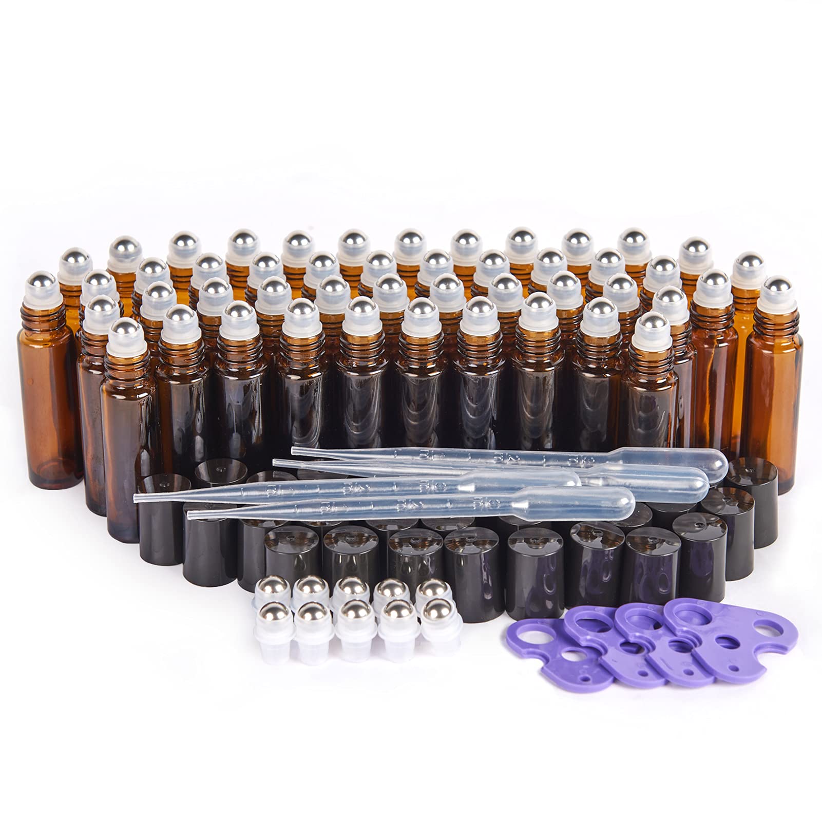 Bouteilles roll-on ambrées 11 Hoa Kinh 10 ml, protection UV et application douce.