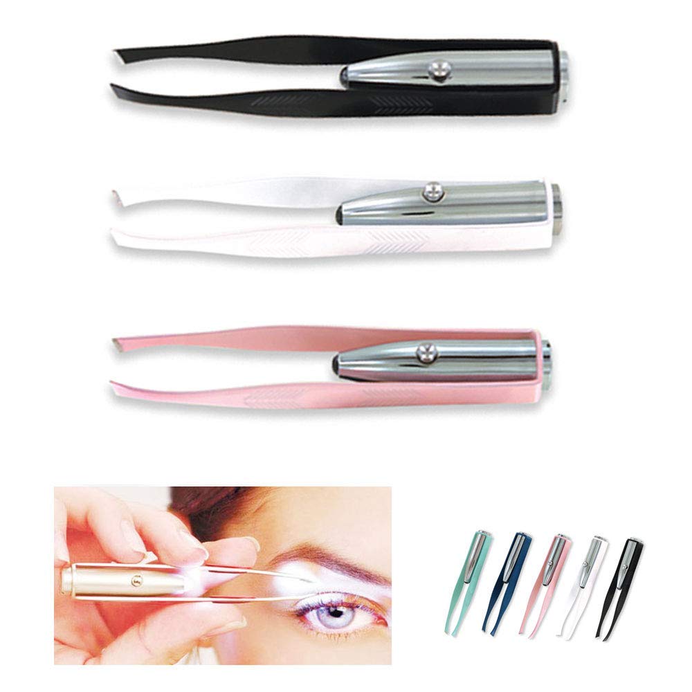 Pinces beauté 1st Choice avec lumière LED pour repérer les poils fins avec précision.
