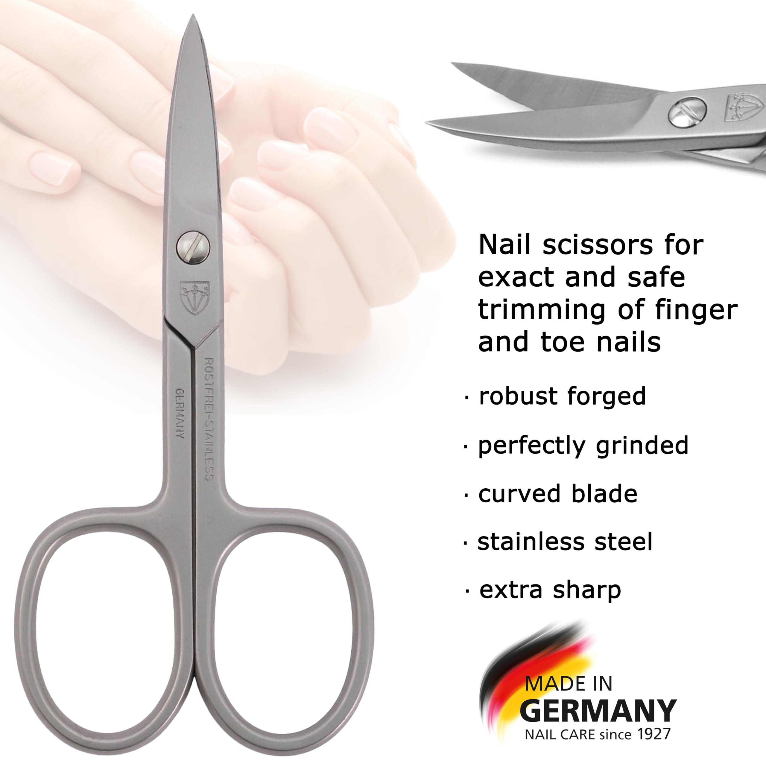 3 Swords Germany ciseaux à ongles en inox, précision nette.