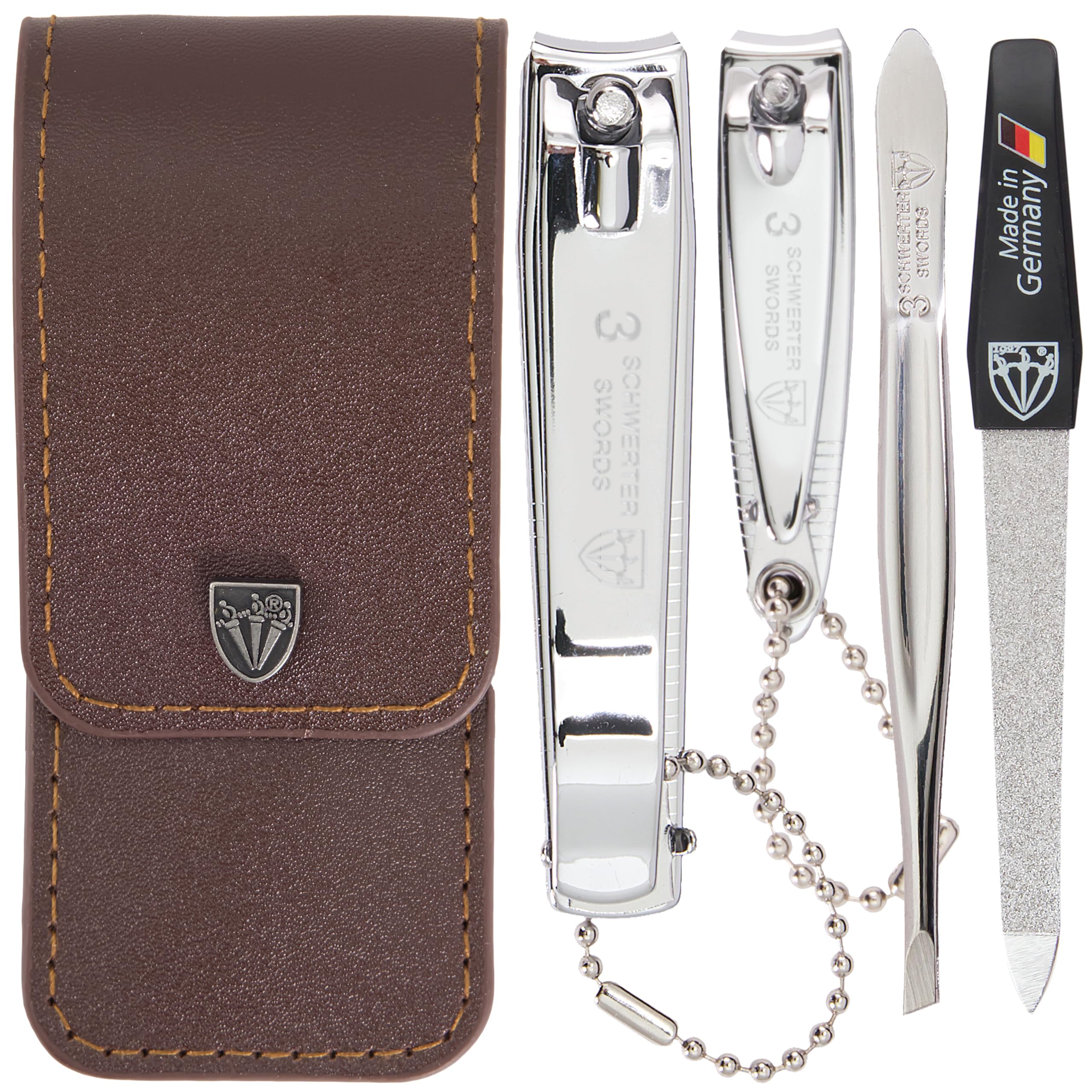 Coffret 4 pièces 3 Swords Germany pour manucure-pédicure, ensemble professionnel prêt à l’emploi.