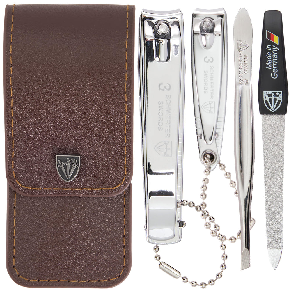 Coffret 4 pièces 3 Swords Germany pour manucure-pédicure, ensemble professionnel prêt à l’emploi.