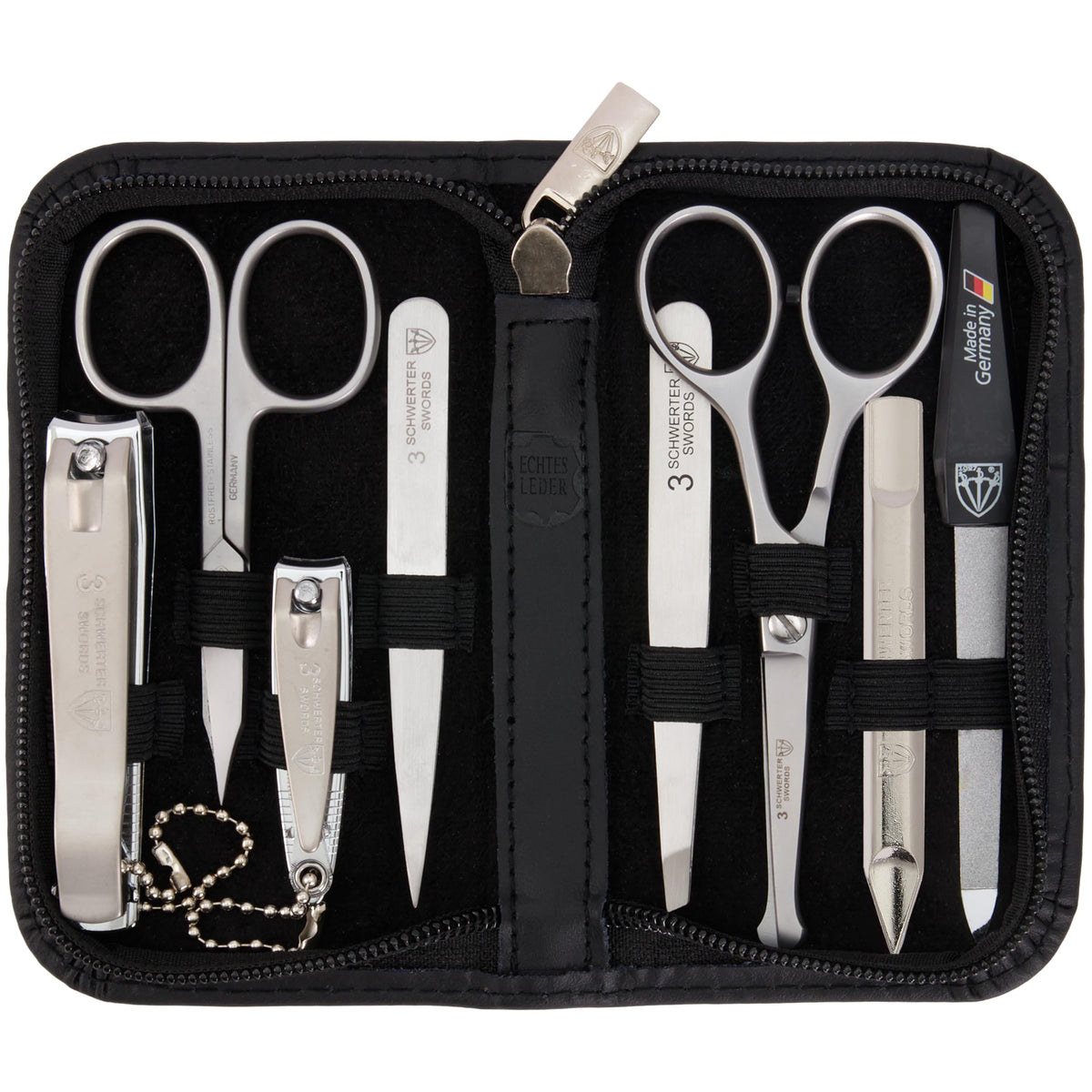 Étui en cuir noir 3 Swords Germany, rangement élégant pour outils