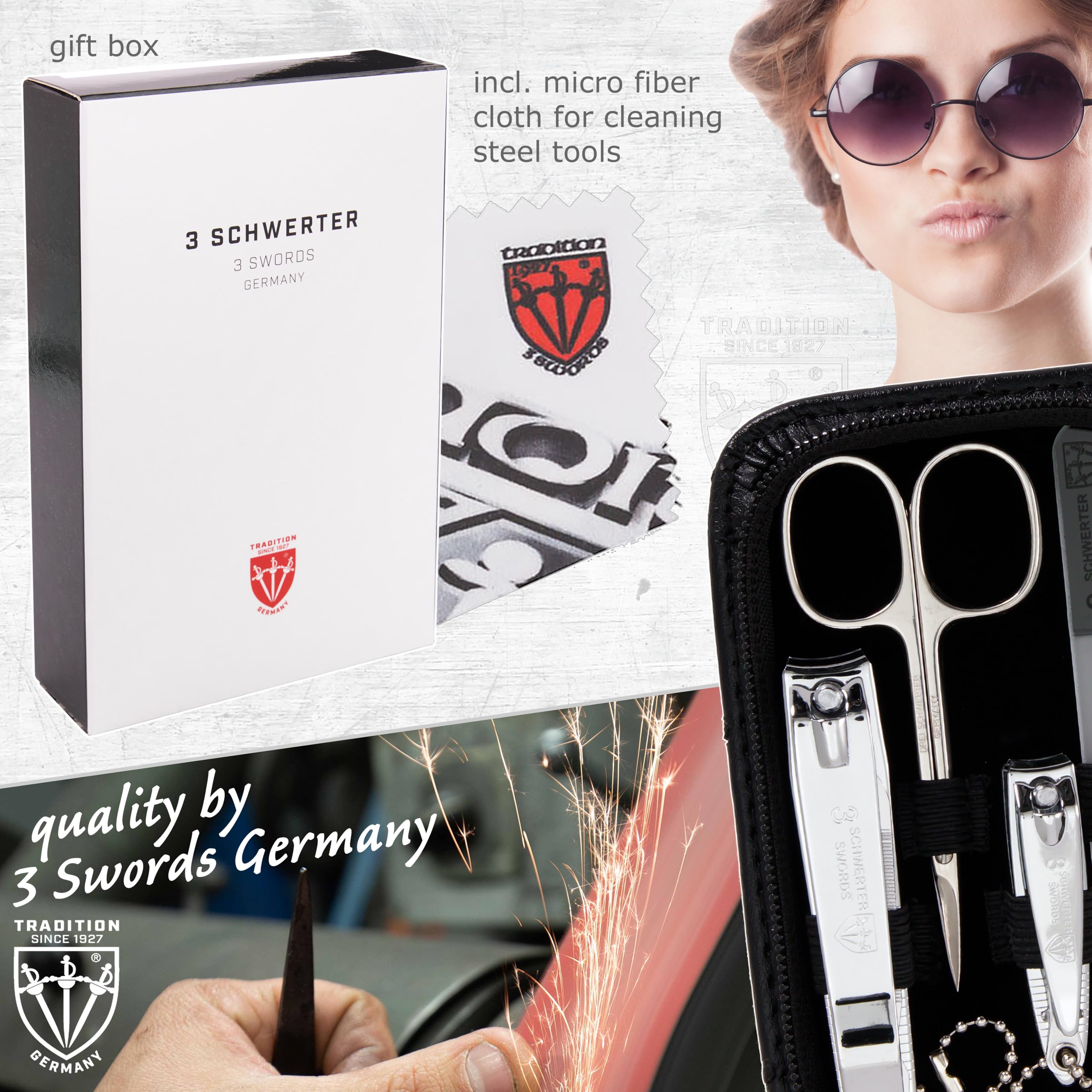3 Swords Germany étui synthétique noir, rangement élégant