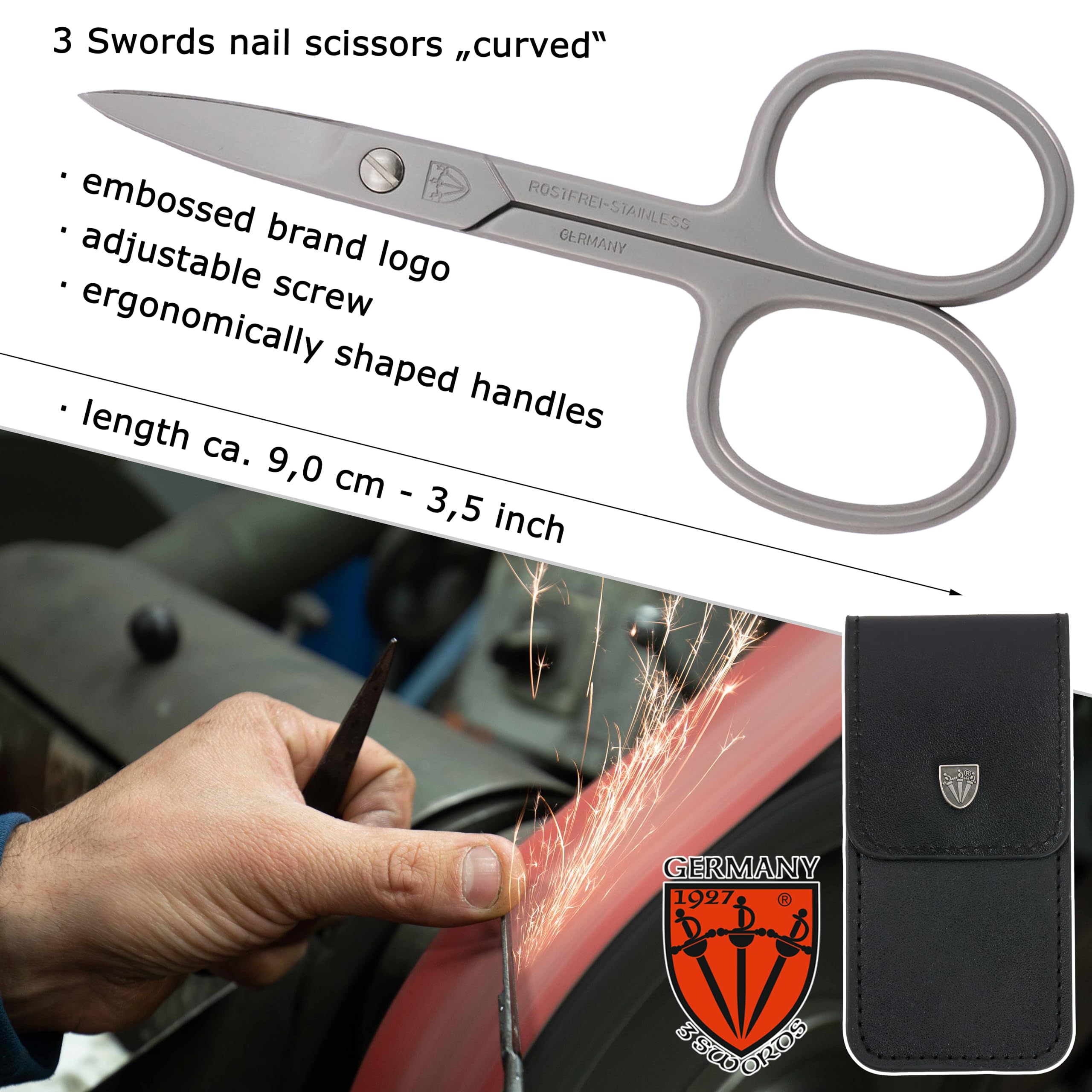 3 Swords Germany lame en inox brillante, coupe nette et durable.