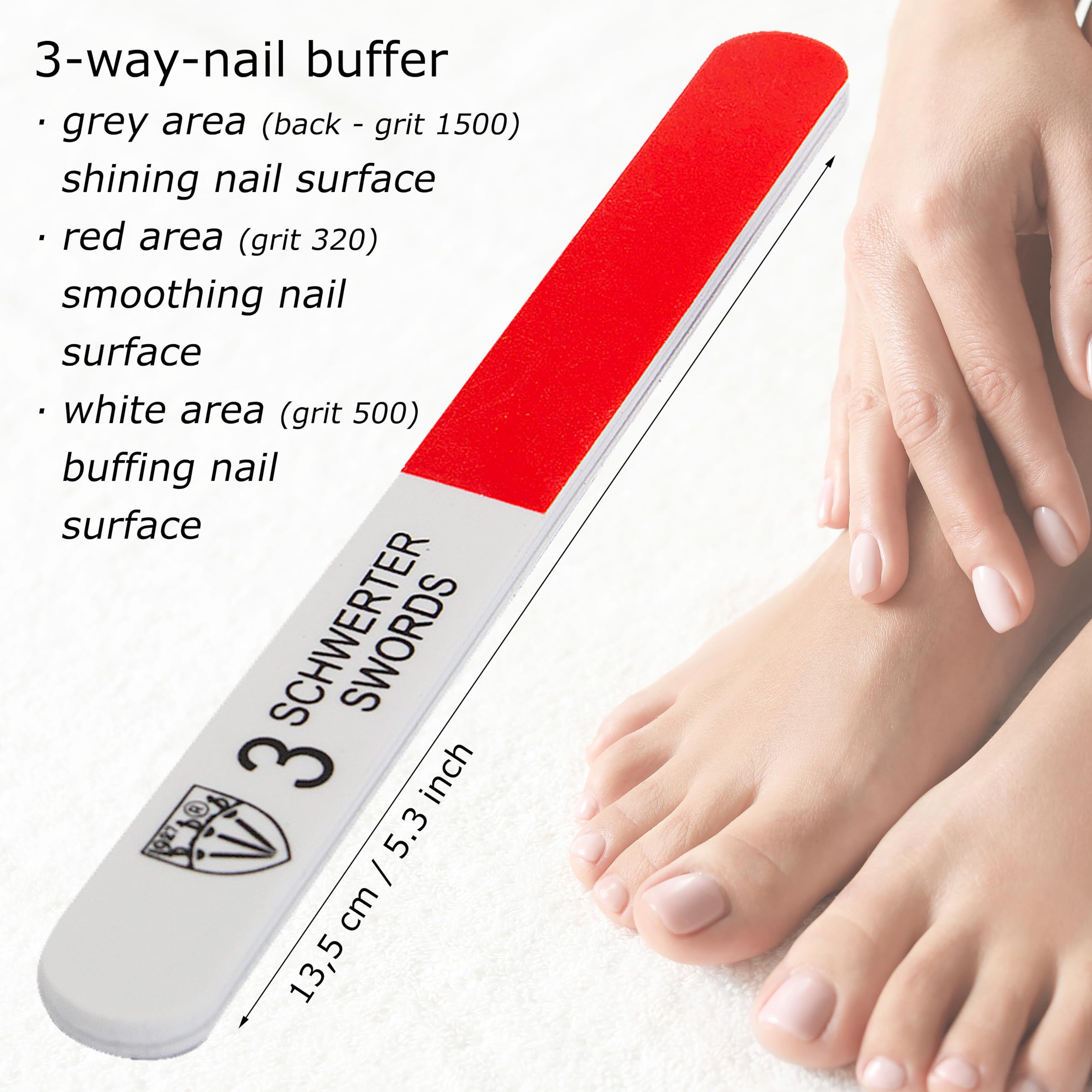 Lime à ongles saphir double-face 3 Swords Germany, utilisation polyvalente