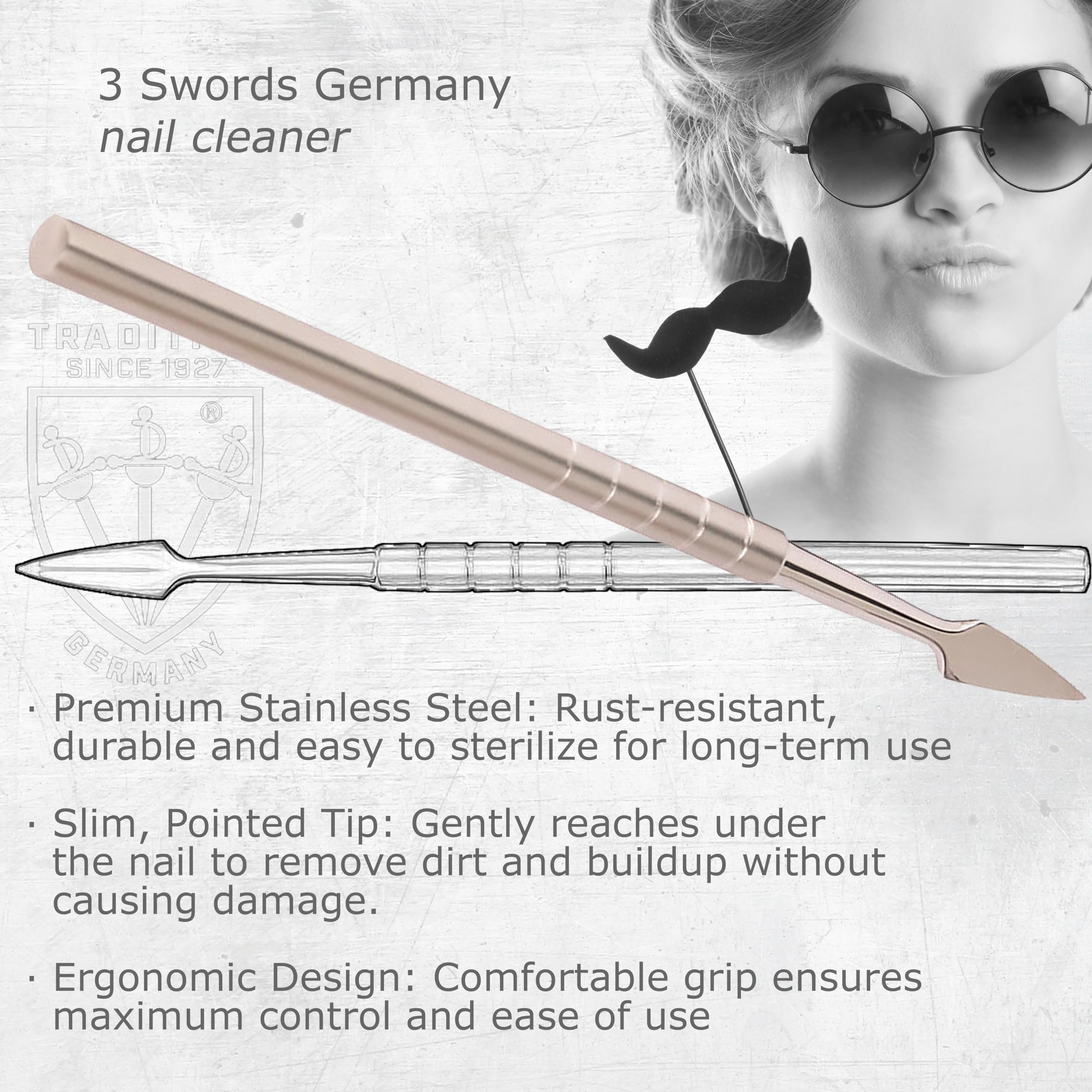3 Swords Germany - Nettoyeur d’ongles pour éliminer les résidus en douceur.