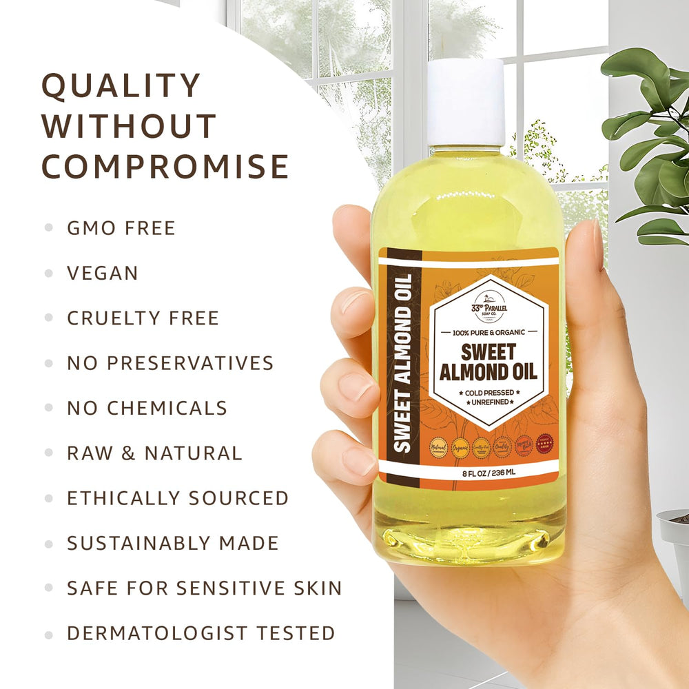 Emballage réutilisable et stockage pratique de l'huile d'amande douce biologique 33RD PARALLEL SOAP CO.