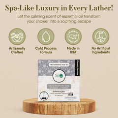 Texture crèmeuse et mousse dense du savon Pine Tar 360Feel prête à l’emploi.