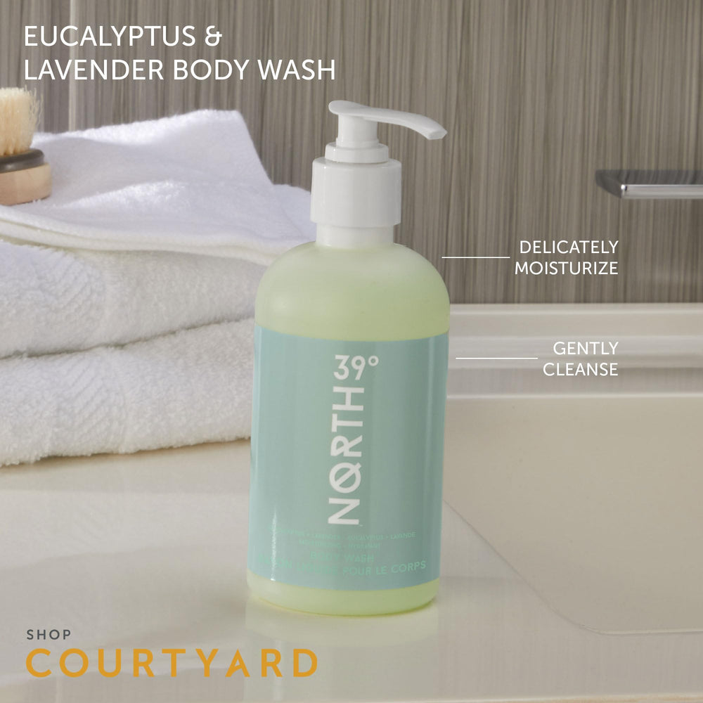 Gel douche 39° North, texture crème douce, peau hydratée