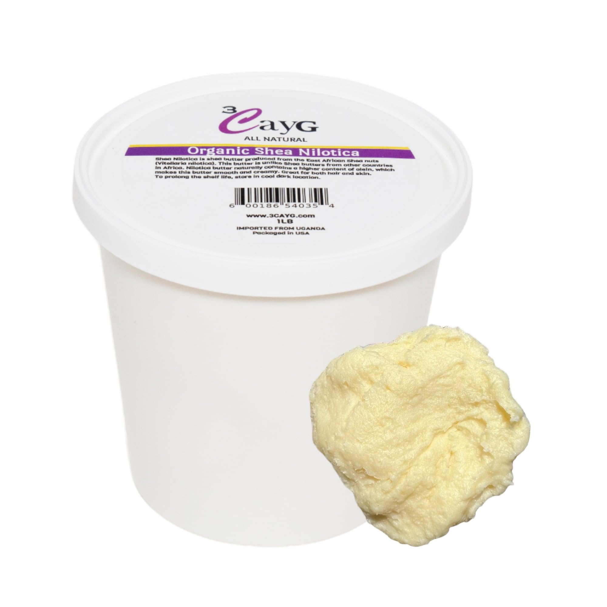 3CAYG Shea Nilotica : pot texture crèmeuse pour hydratation profonde du corps.