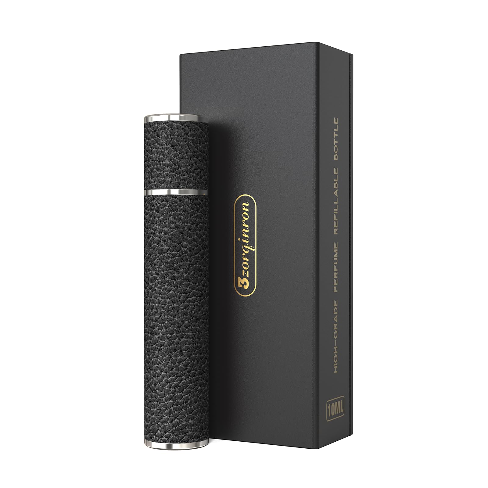 3zorqinron atomiseur cuir veritable noir capuchon élégant et durable.