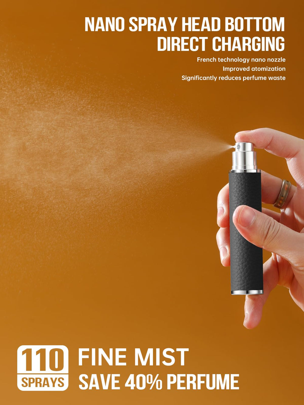 3zorqinron mini spray parfum noir prêt à emporter partout.