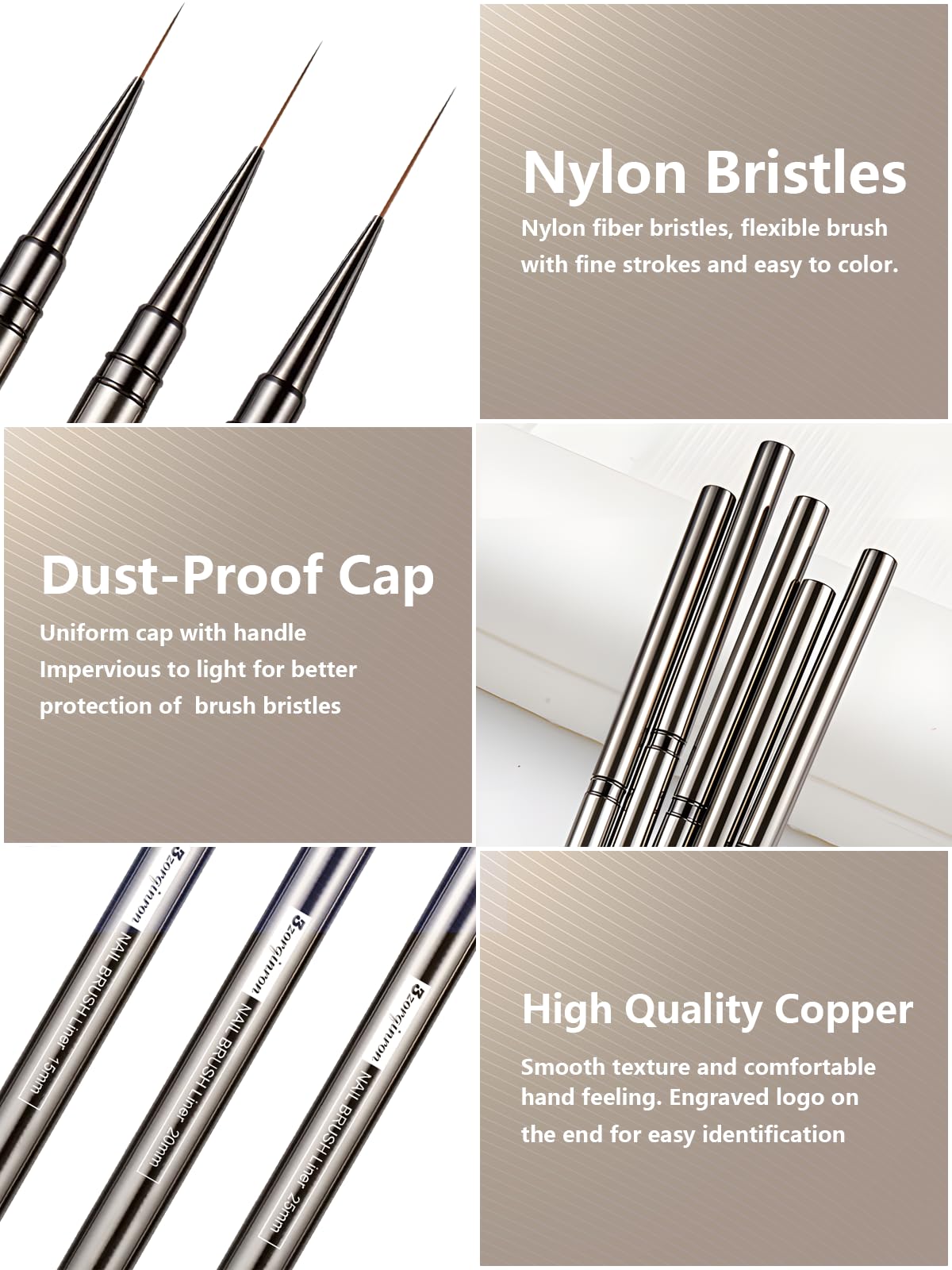 3zorqinron brosse-liner-ongles 15mm pour motifs délicats