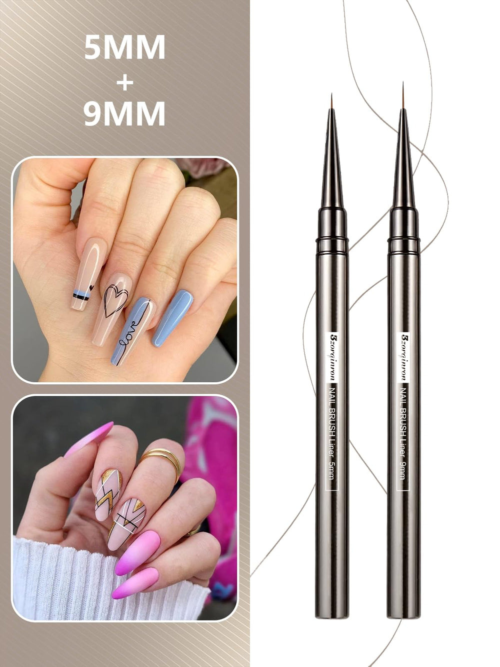3zorqinron brosse-liner-ongles 25mm pour grandes zones