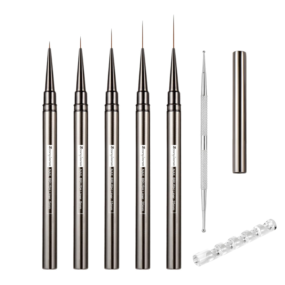 3zorqinron brosse-liner-ongles 5mm pour tracés précis et fins