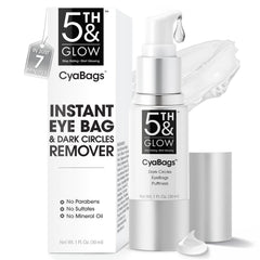 Sérum yeux 5th & Glow Cyabags dans sa bouteille prête à l’emploi pour un regard frais.