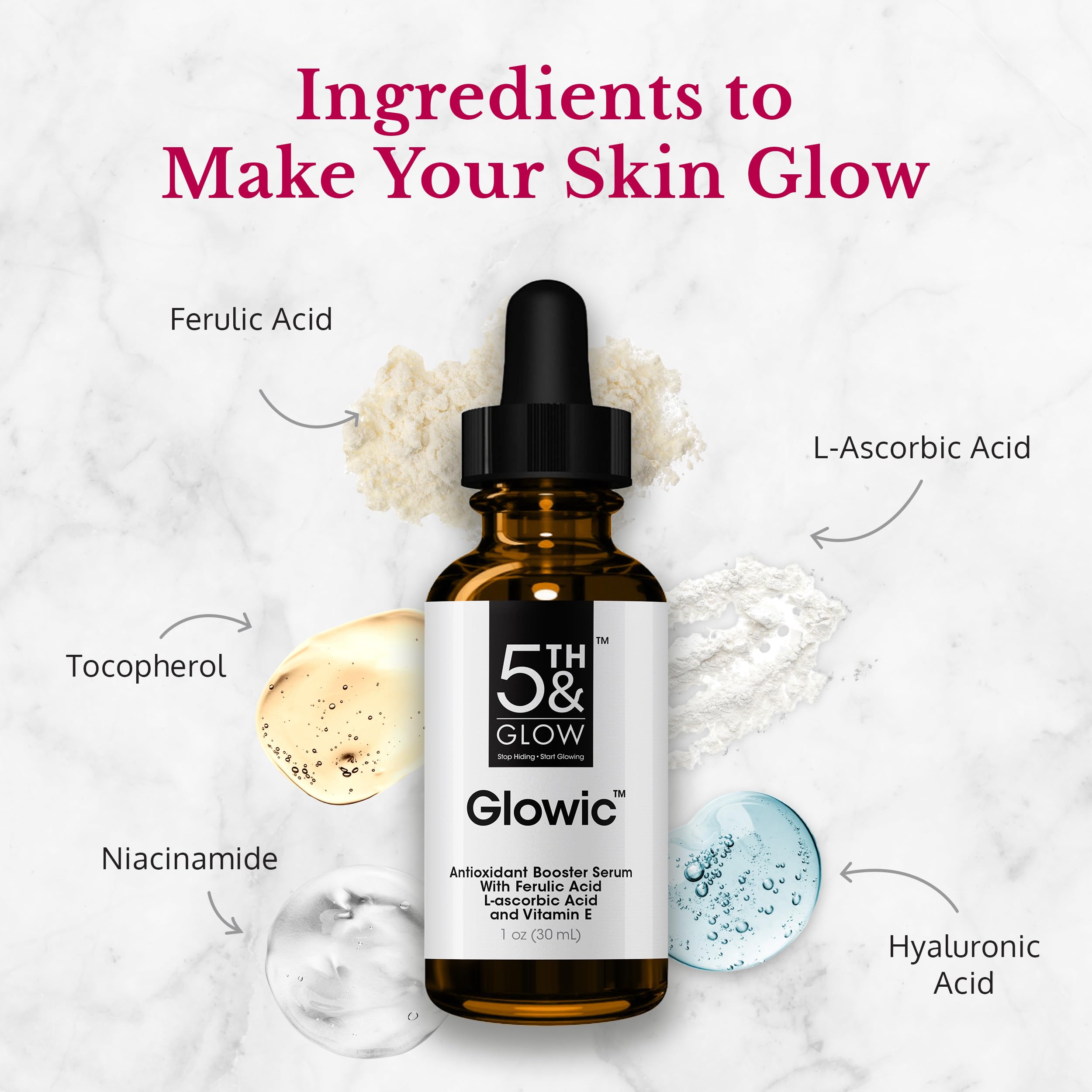 Glowic avec acide-ferulique – antioxydant ciblé pour la peau.
