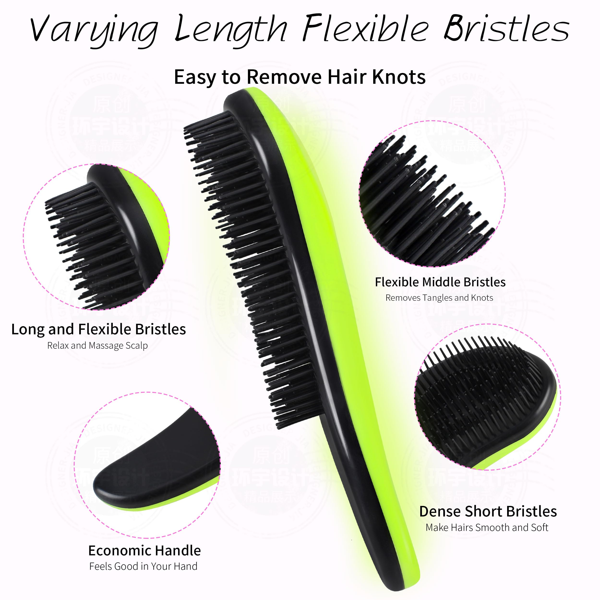 Brosse démêlante 79STYLE pour cheveux fins et frisés
