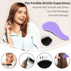 79STYLE brosse démêlante enfants pour cheveux frisés, 7-4 pouces, violet