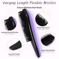 79STYLE brosse démêlante enfants anti-nœuds, violet, 3 pièces