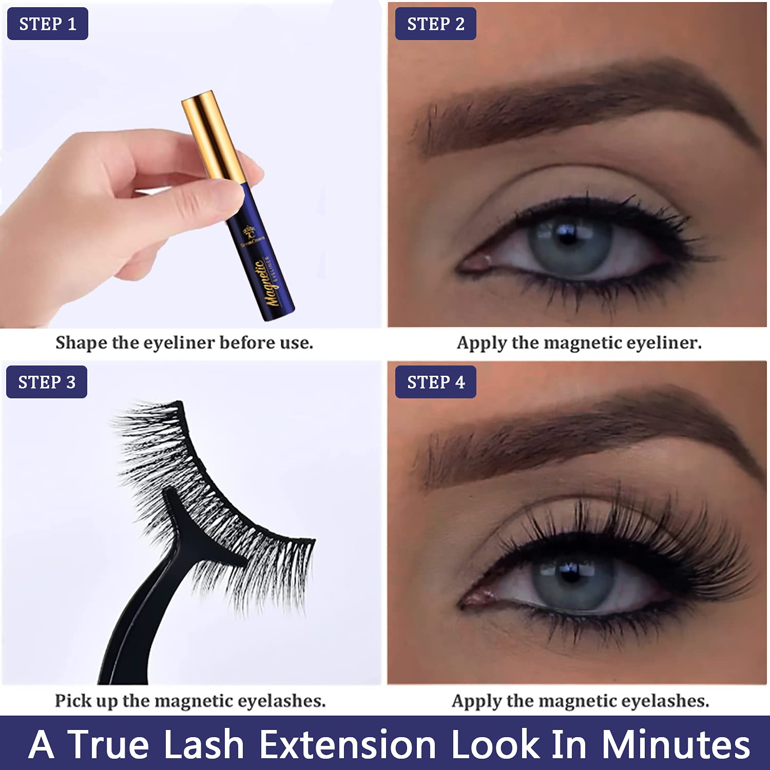Ensemble cils et liner résistant à l'eau pour toutes les occasions.