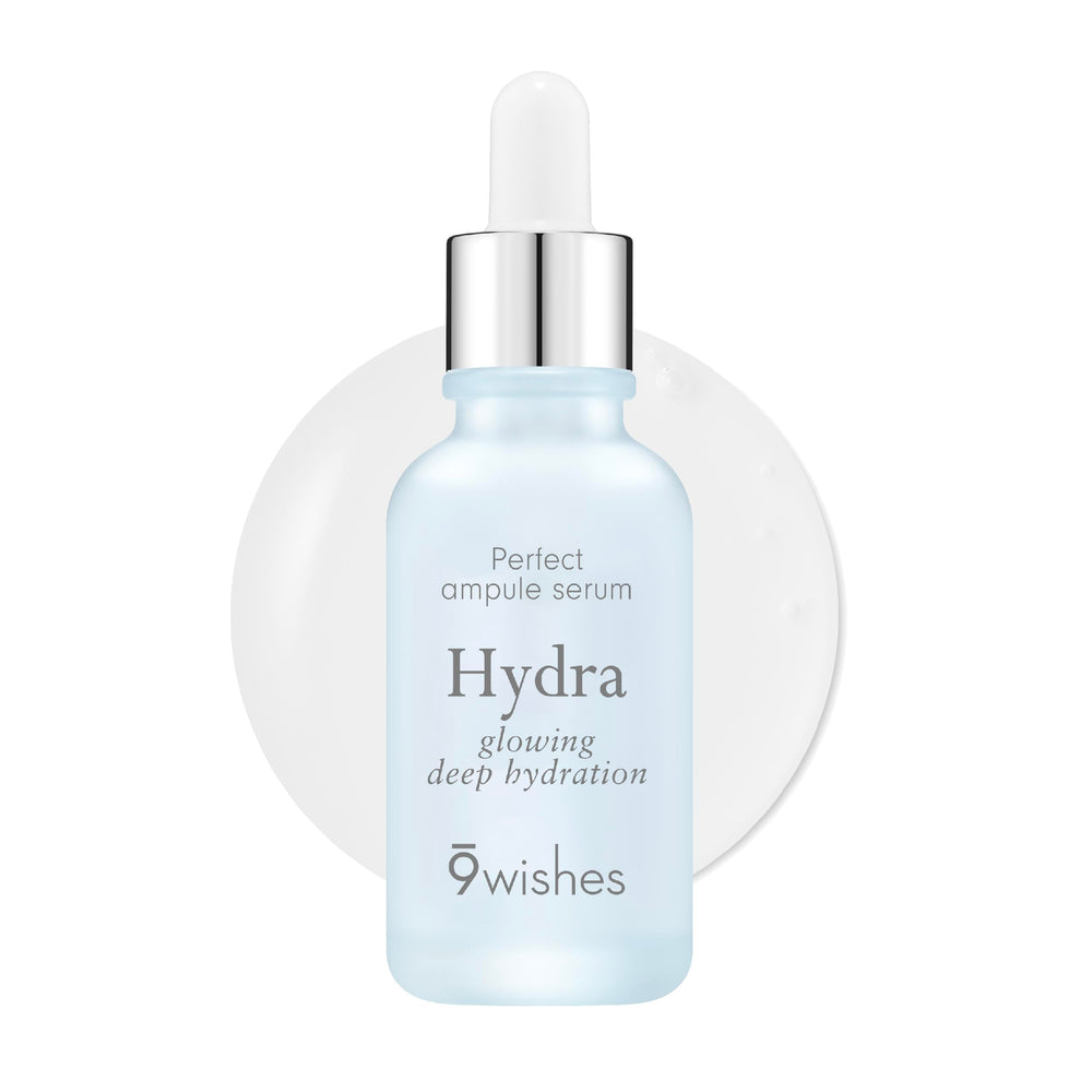 9 Wishes Hydra Ampoule II - bouteille montrant le conditionnement, hydratation durable.
