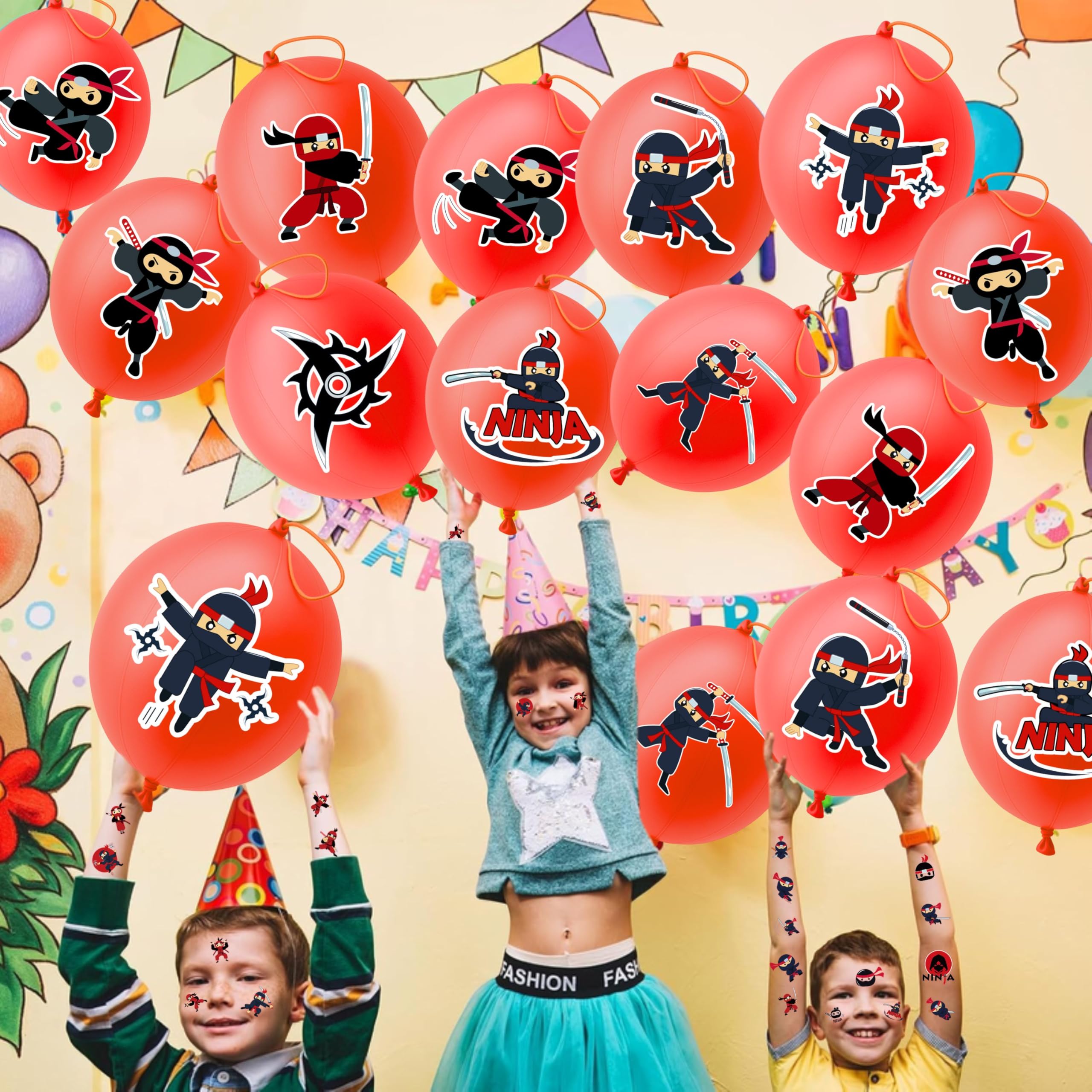 Décor ninja pour anniversaire 91BALLOONS, idées cadeau et sacs surprises