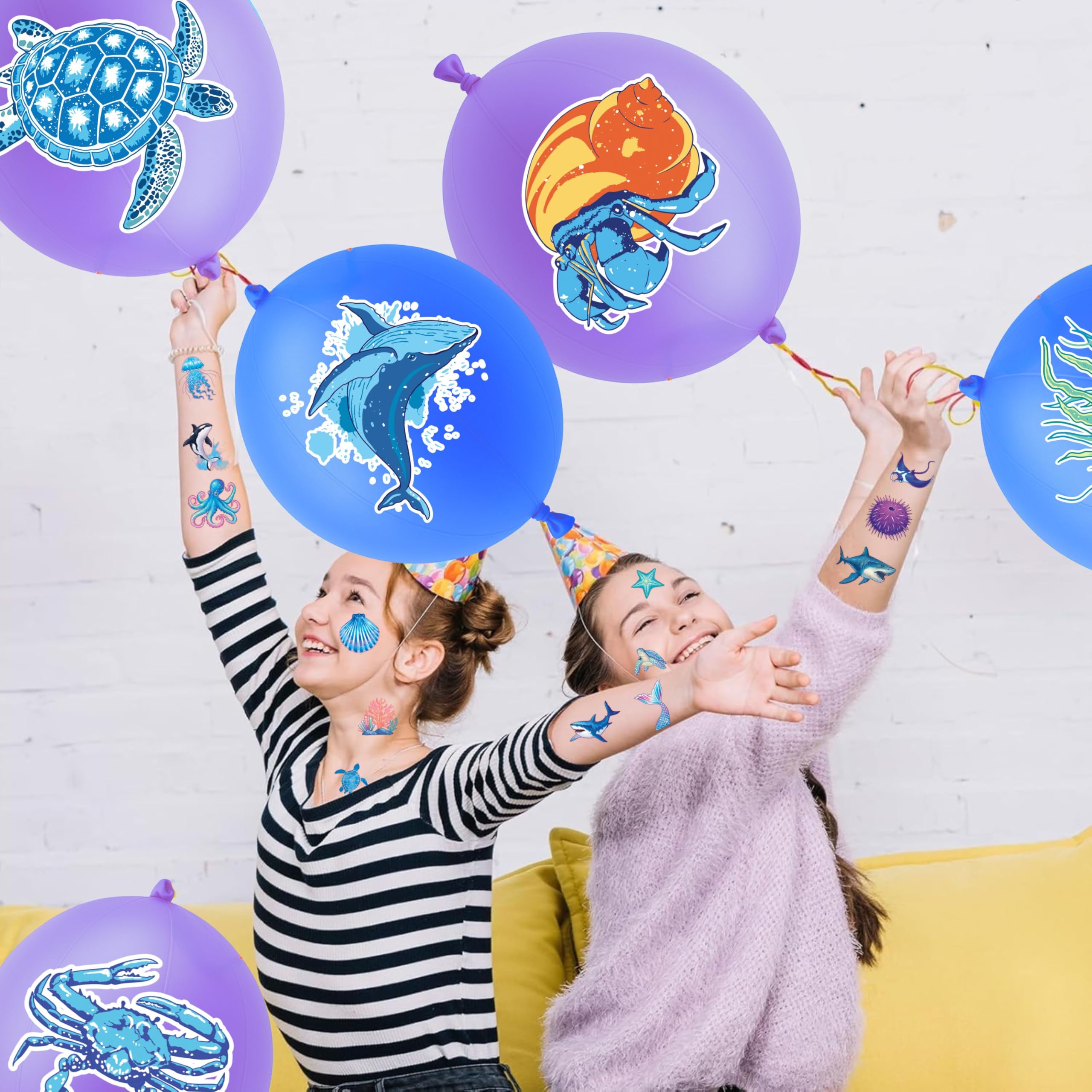 Tatouages pré-découpés océan par 91BALLOONS, application rapide et sans outil.