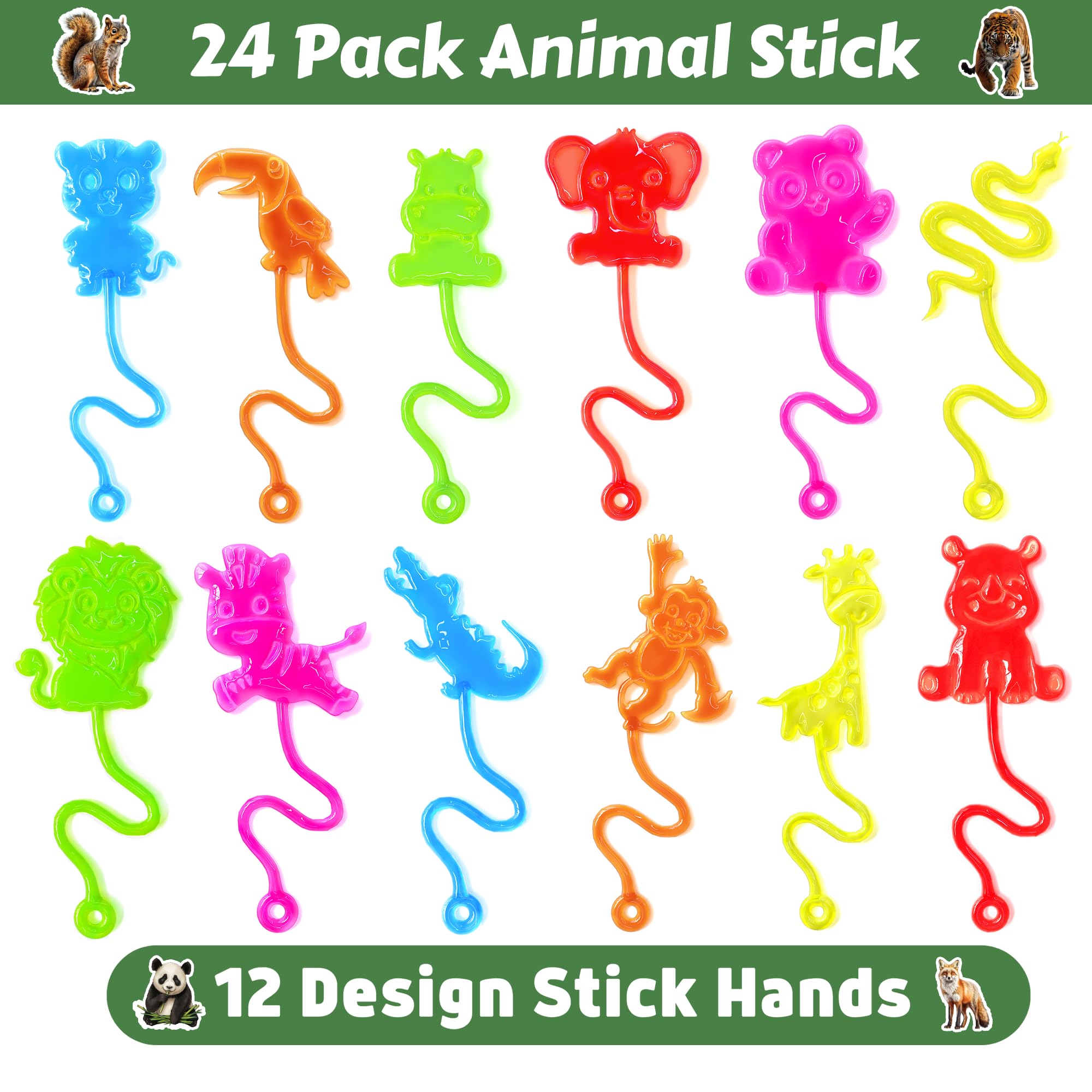 Des designs Animal Jungle uniques sur les mains adhésives.