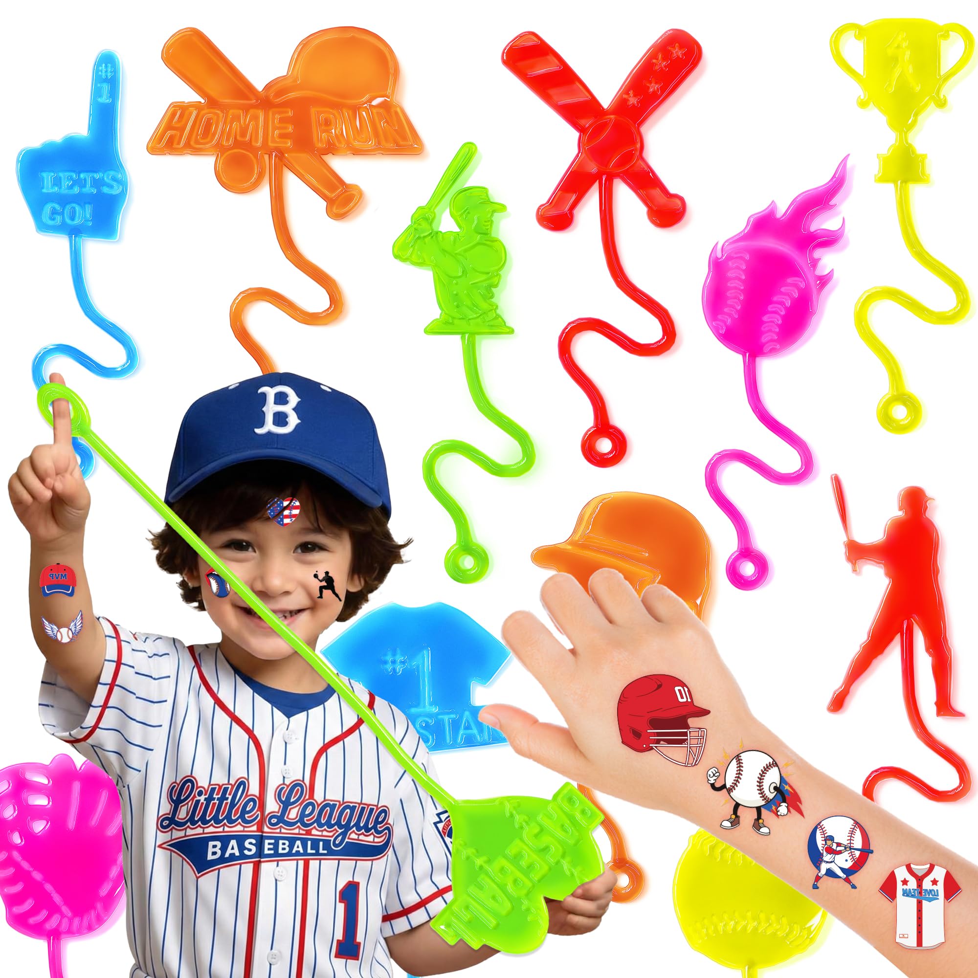 91STICKYHAND mains-stick-baseball: amuse les enfants et stimule la motricité fine.